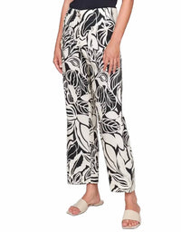 Charlie B - Women's Screen Printed Cropped Linen Blend Pants
