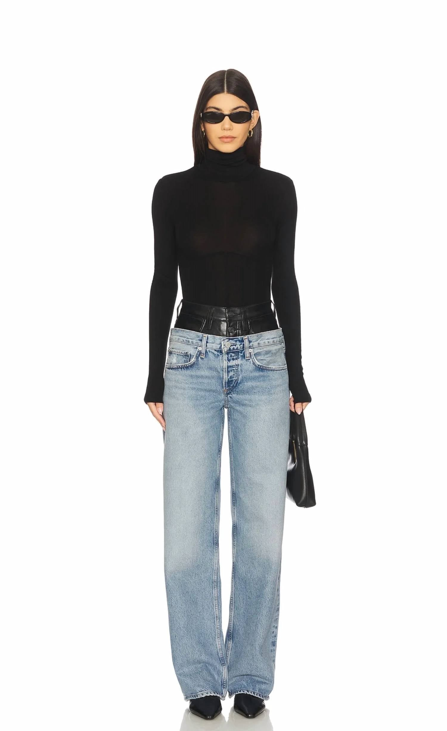 Agolde - Wilma Sleek Long Sleeve Turtleneck Bodysuit