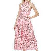 Jade Melody Tam - Cinch Neck Halter Maxi Dress