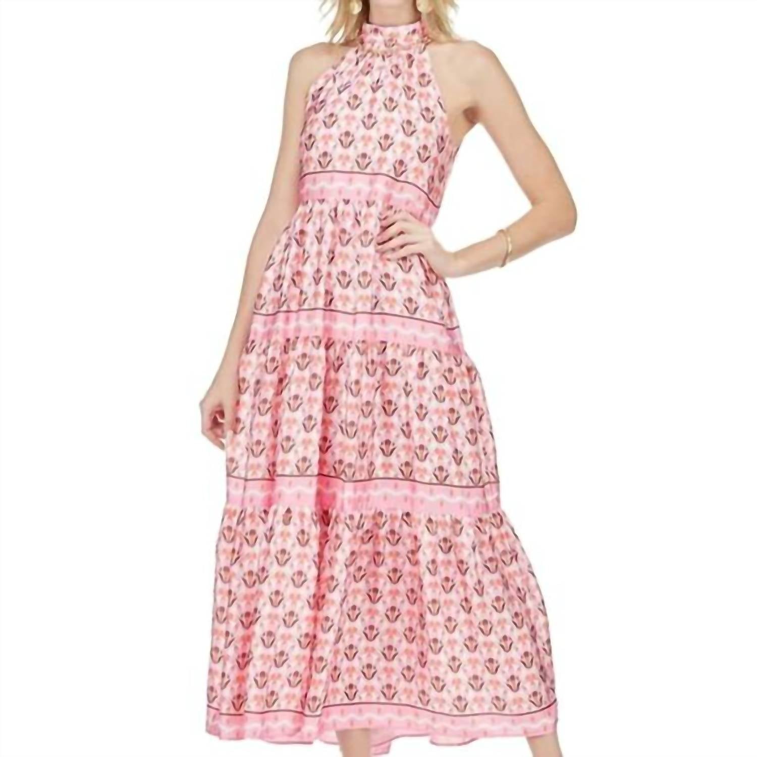 Jade Melody Tam - Cinch Neck Halter Maxi Dress