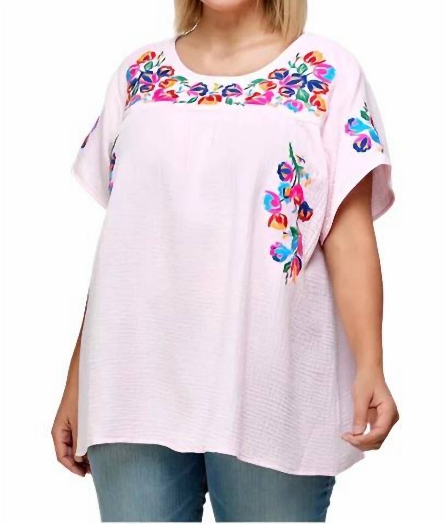 See And Be Seen - On The Border Embroidered Top