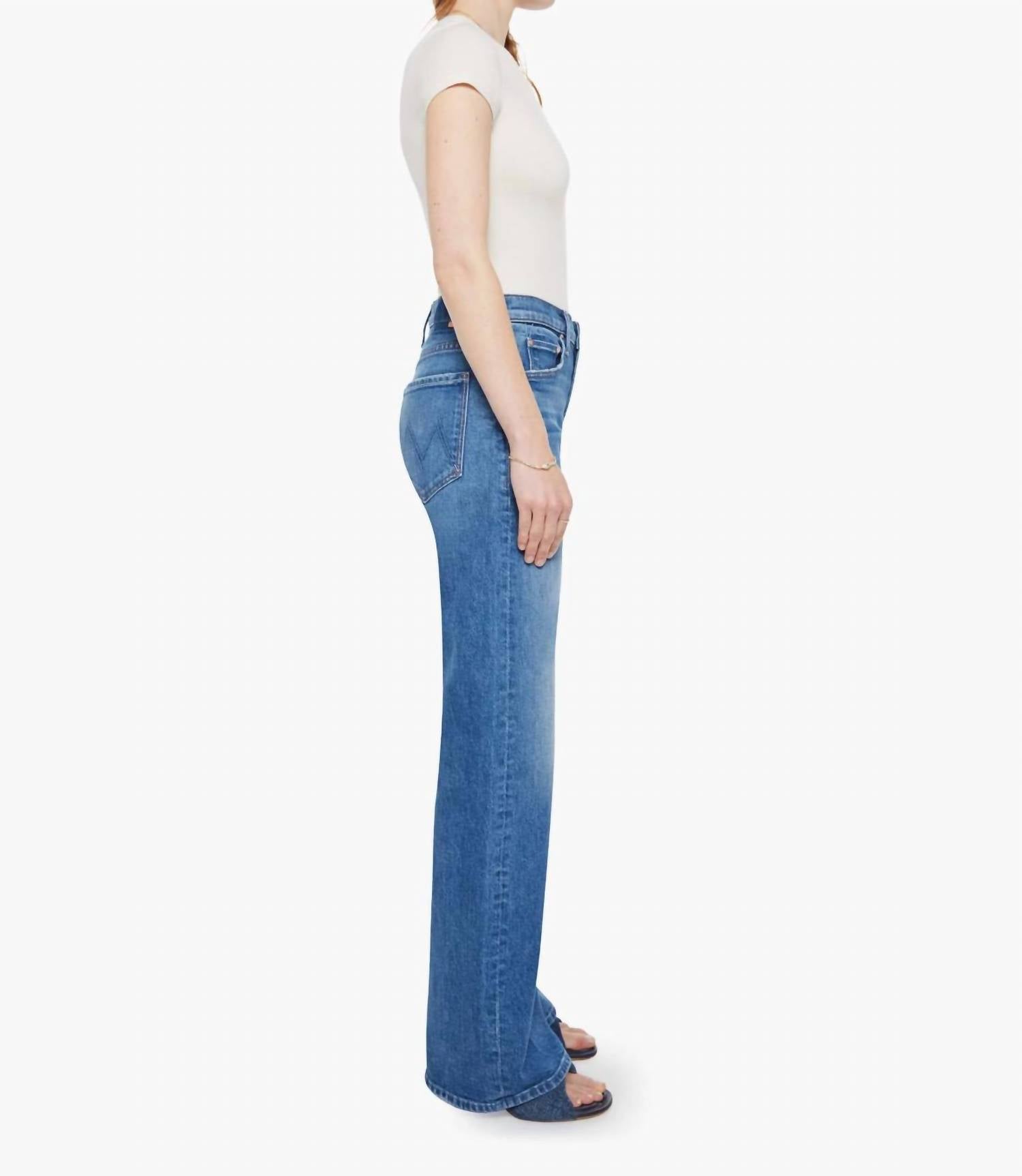 Mother - Mid Rise Lasso Sneak Wide Leg Jeans