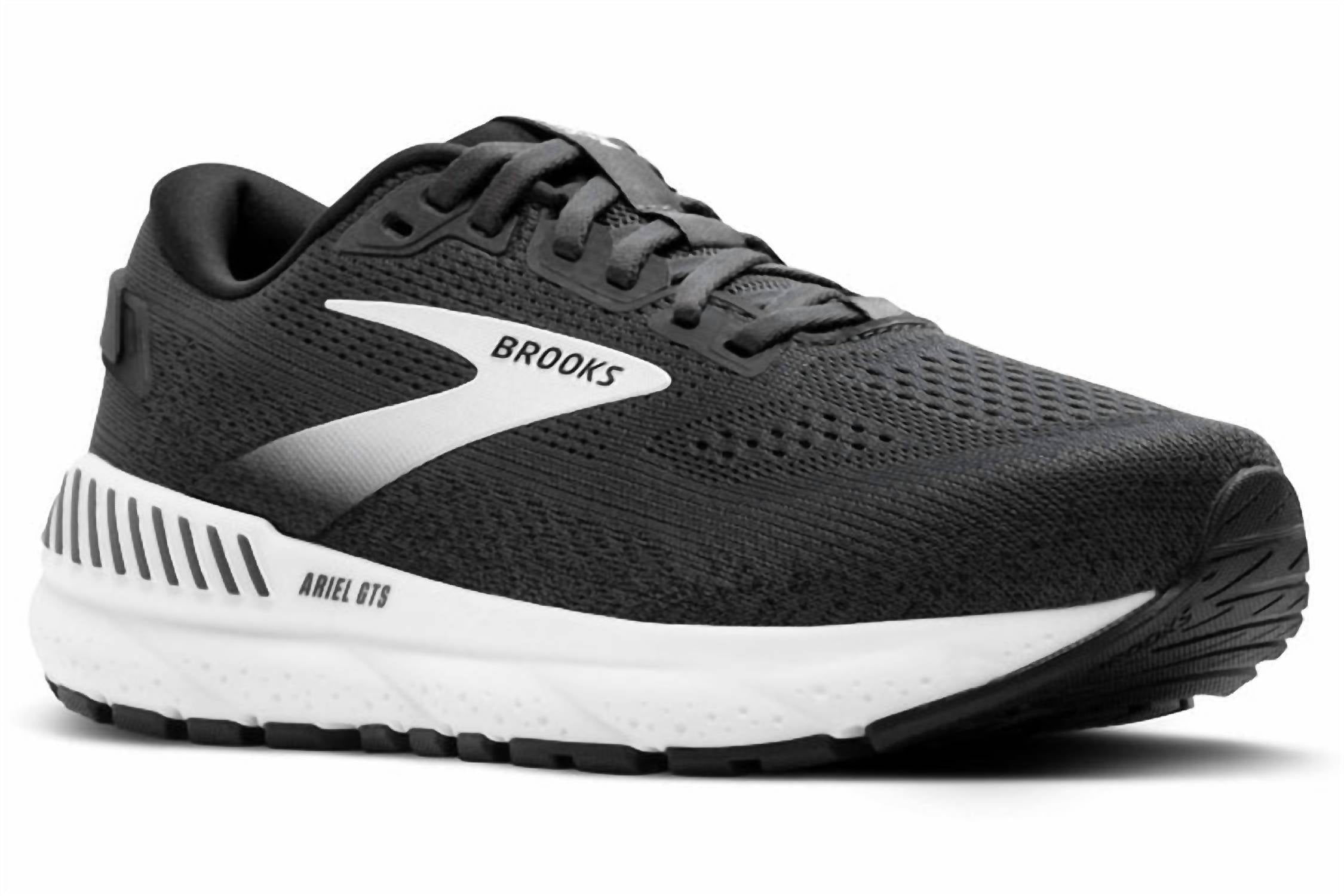 BROOKS Women's Ariel Gts 24 Shoe in ebony black white - women's shoe