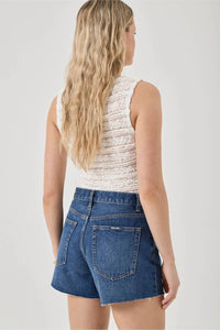 ROLLA'S Lou High Rise Shorts in paris blue - women's shorts - detail view