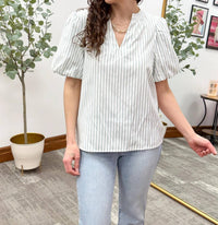 Staccato - Striped Puff Sleeve Blouse