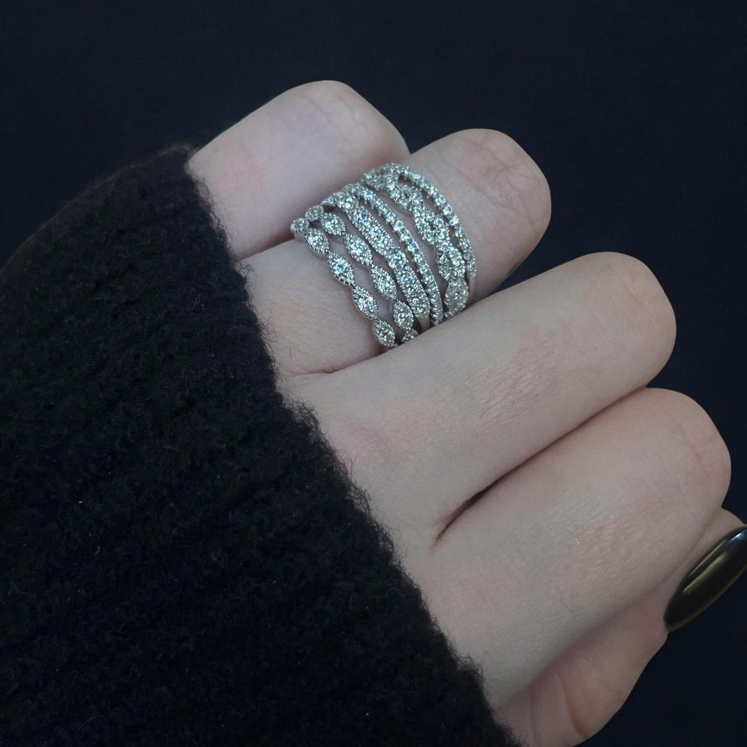 Allyanna Gifts - Women's 6 Band Cubic Zirconia Stackable Ring Set