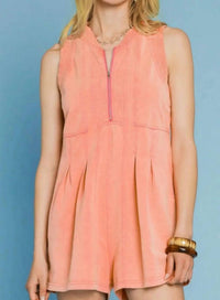 Umgee - Nothing But Class Cotton Blend Zip-up Romper