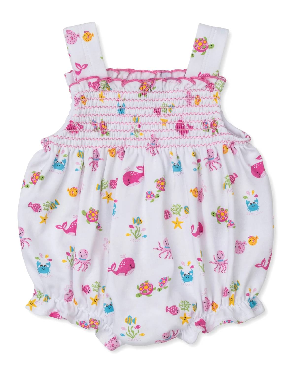 Kissy Kissy - Girl's Ocean Antics Smocked Bubble Romper