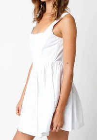 Olivaceous - Mila Cotton Poplin Bustier Boned Flare Mini Dress