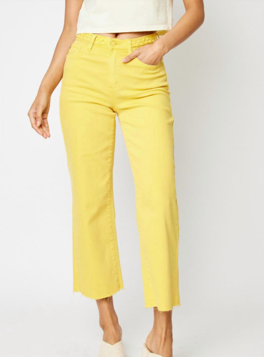 Judy Blue - High Waist Garment Dyed Crop Wide Leg Pants