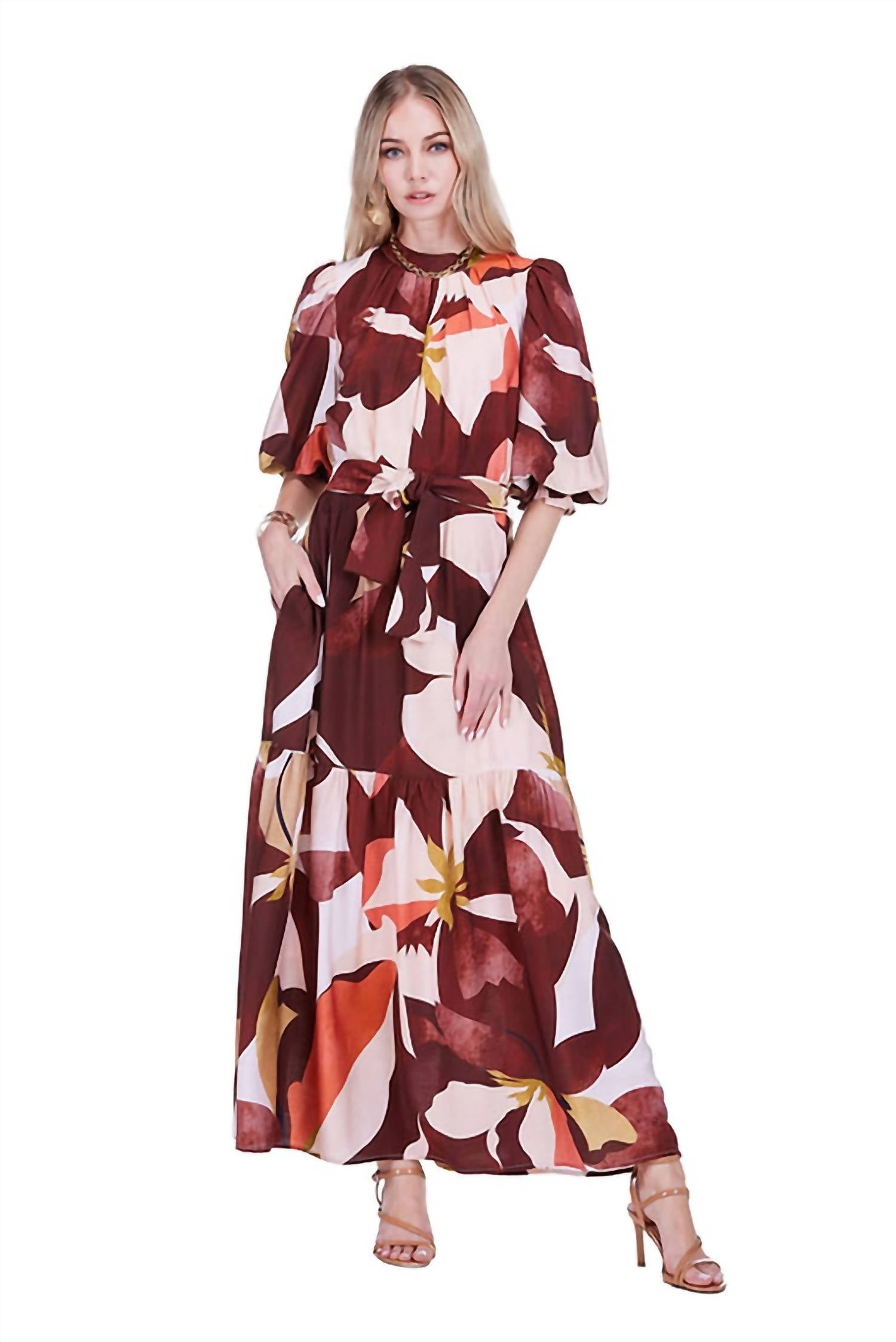 Jade - Pleated Neck Maxi Dress