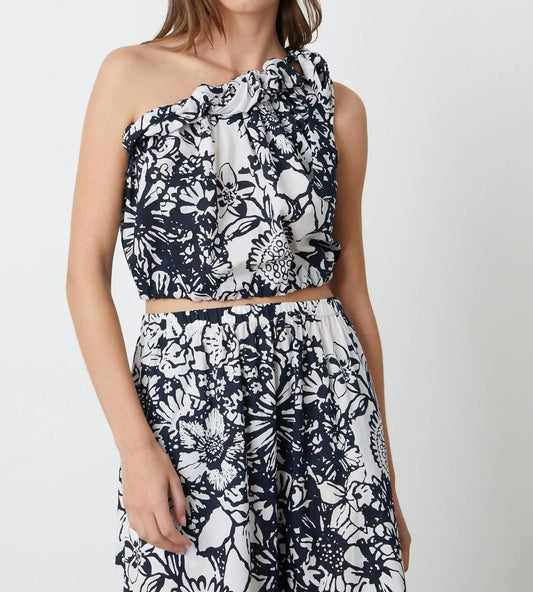 Velvet By Graham & Spencer - Camilla Clementine Print One Shoulder Top