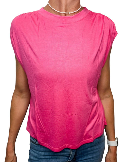 Amaryllis - Super Soft Casual Ruched Shoulder Tee