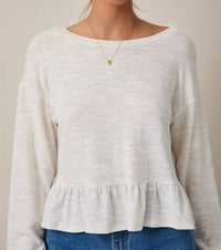 Gilli - Peplum Hem Scoop Neck Top