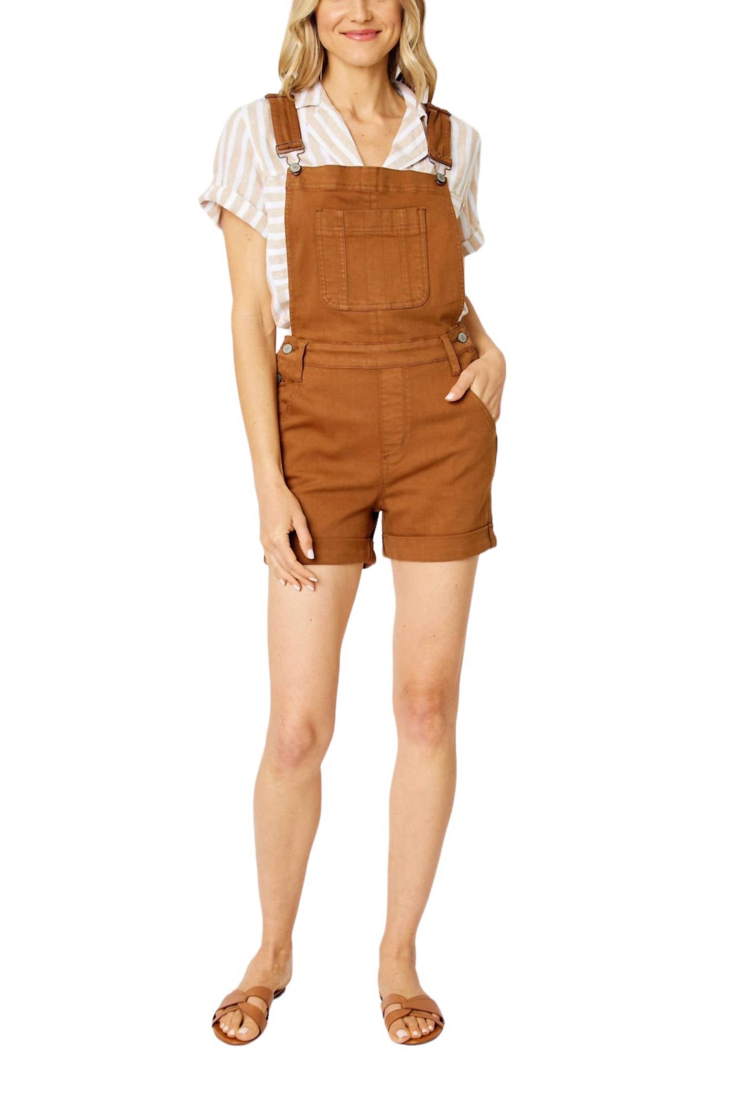 Judy Blue - High Waist Overall Denim Short