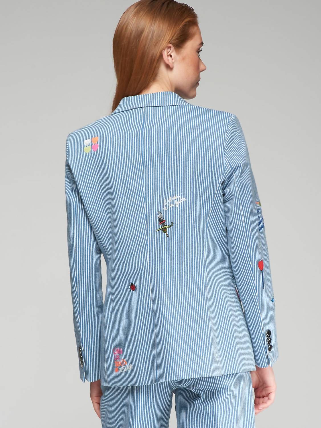 Vilagallo - Heather Embroidered Denim Raya Jacket