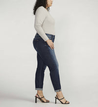 Silver Jeans Co Boyfriend Mid Rise Jeans - Plus in indigo - women's jeans - detail view