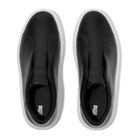 fitflop Women's Leather Slip-on Sneakers in black - women's sneaker - detail view