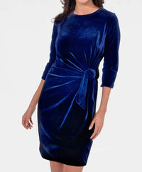 GRETCHEN SCOTT Cinch And Tie Mini Dress in navy - women's dress