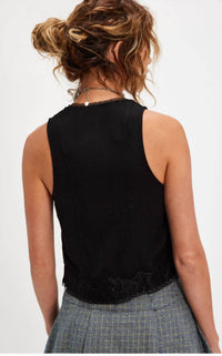 Free People Jaida Vest in black - women's jacket - detail view