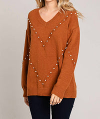 Cotton Bleu - Pearl V-Neck Sweater