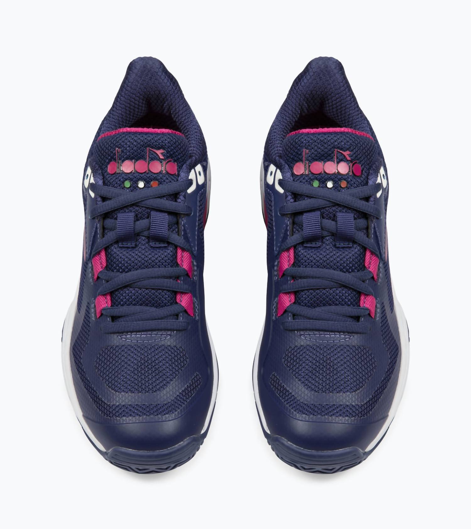 diadora Women's Trofeo 2 All Ground Pickleball Shoe in blueprint pink yarrow white - women's shoe - detail view