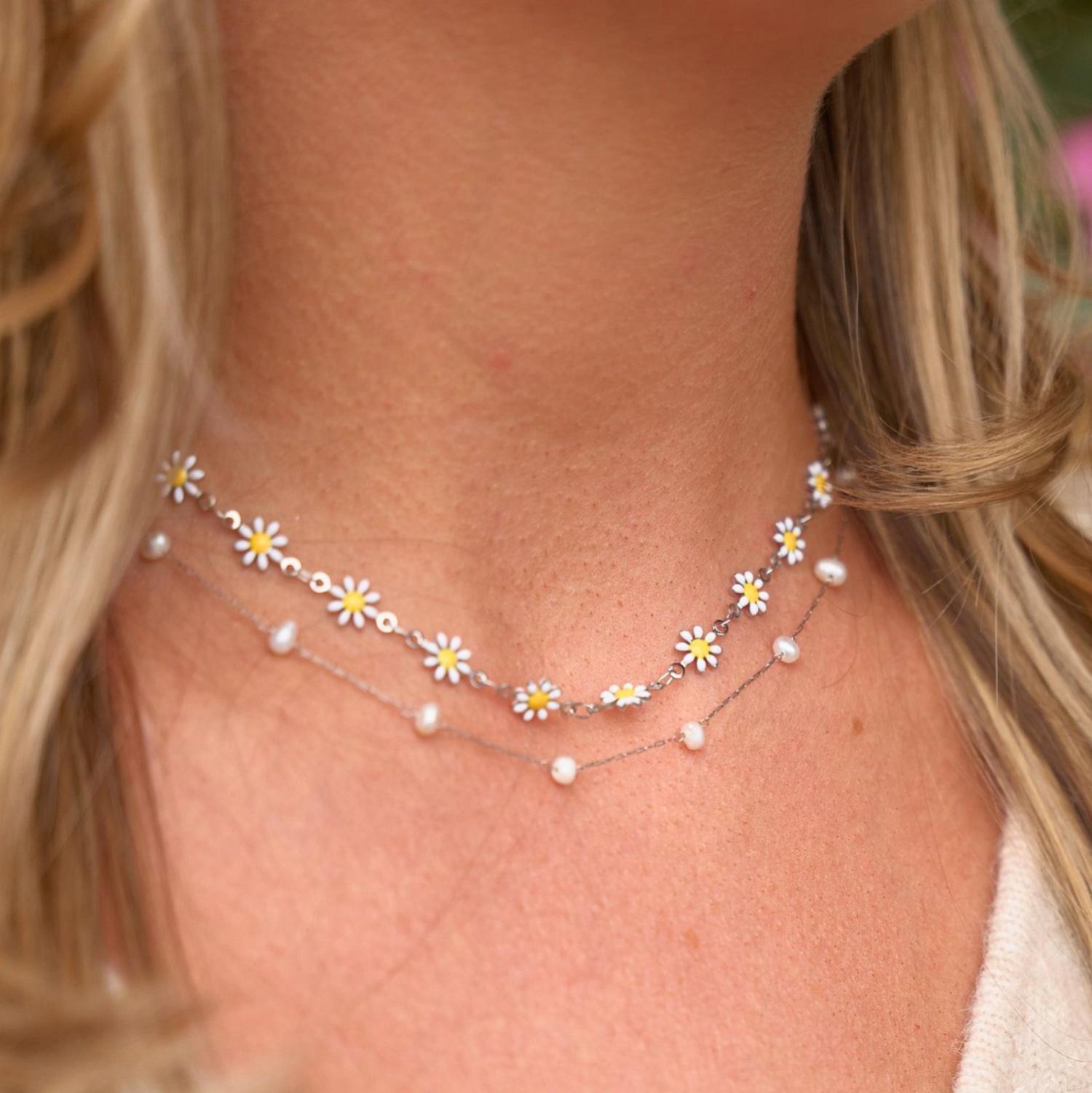 Nikki Smith Designs Women's Camille Pearl Necklace in silver - women's jewelry - detail view