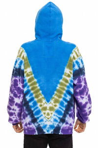 AVIATOR NATION Unisex Hand Dyed V Relaxed Pullover Hoodie in ocean purple - women's top - view 7