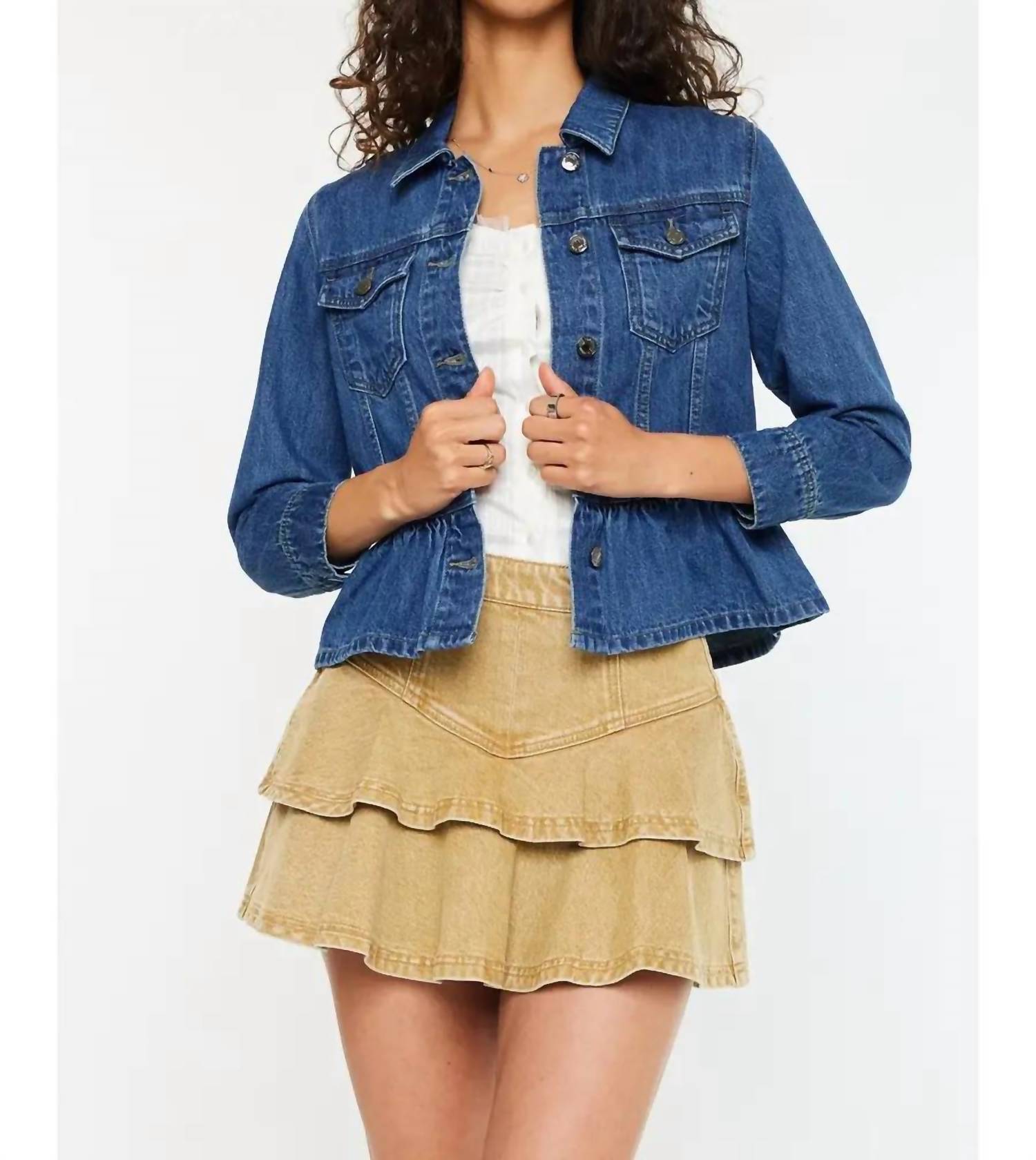 Kancan - CLASSIC FIT PEPLUM DENIM JACKET