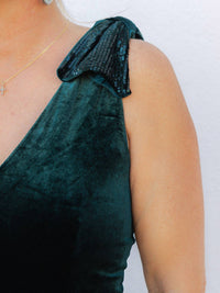 Entro - Standing Out Velvet V-neck Jumpsuit