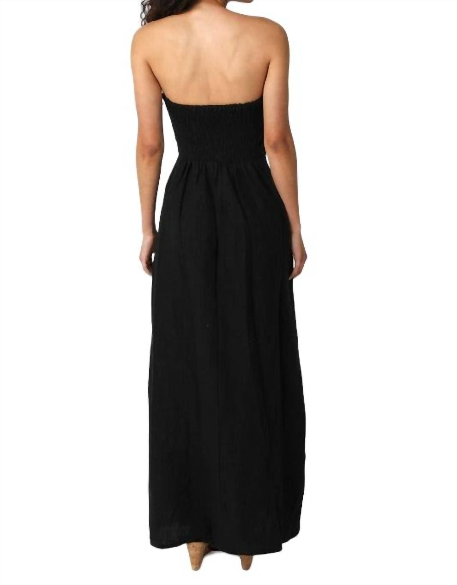 Olivaceous - Strapless Maxi Dress