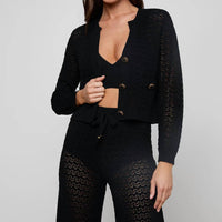 L'Agence - Orla Pointelle Knit Cardigan