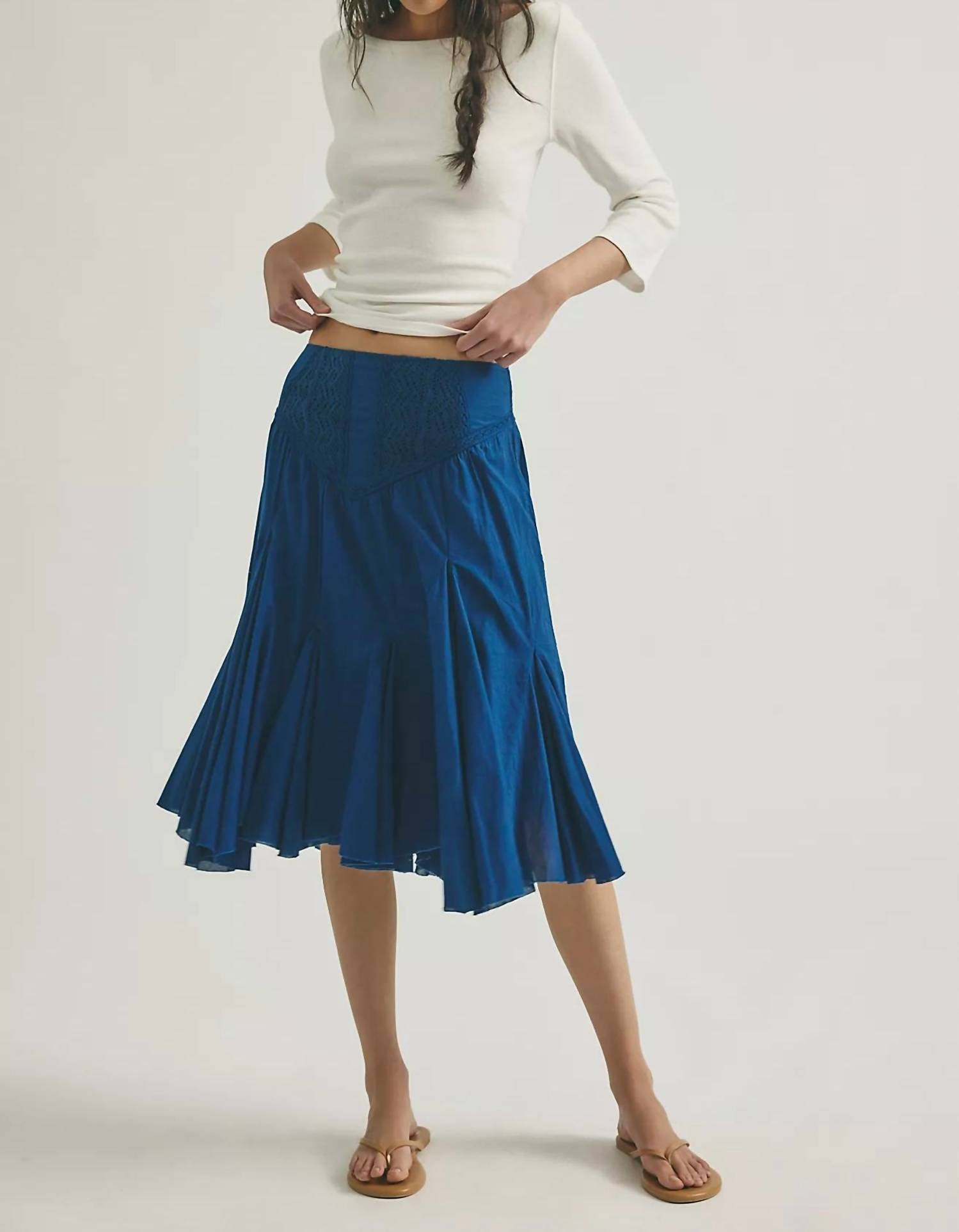 Free People - Embroidered Midi Skirt