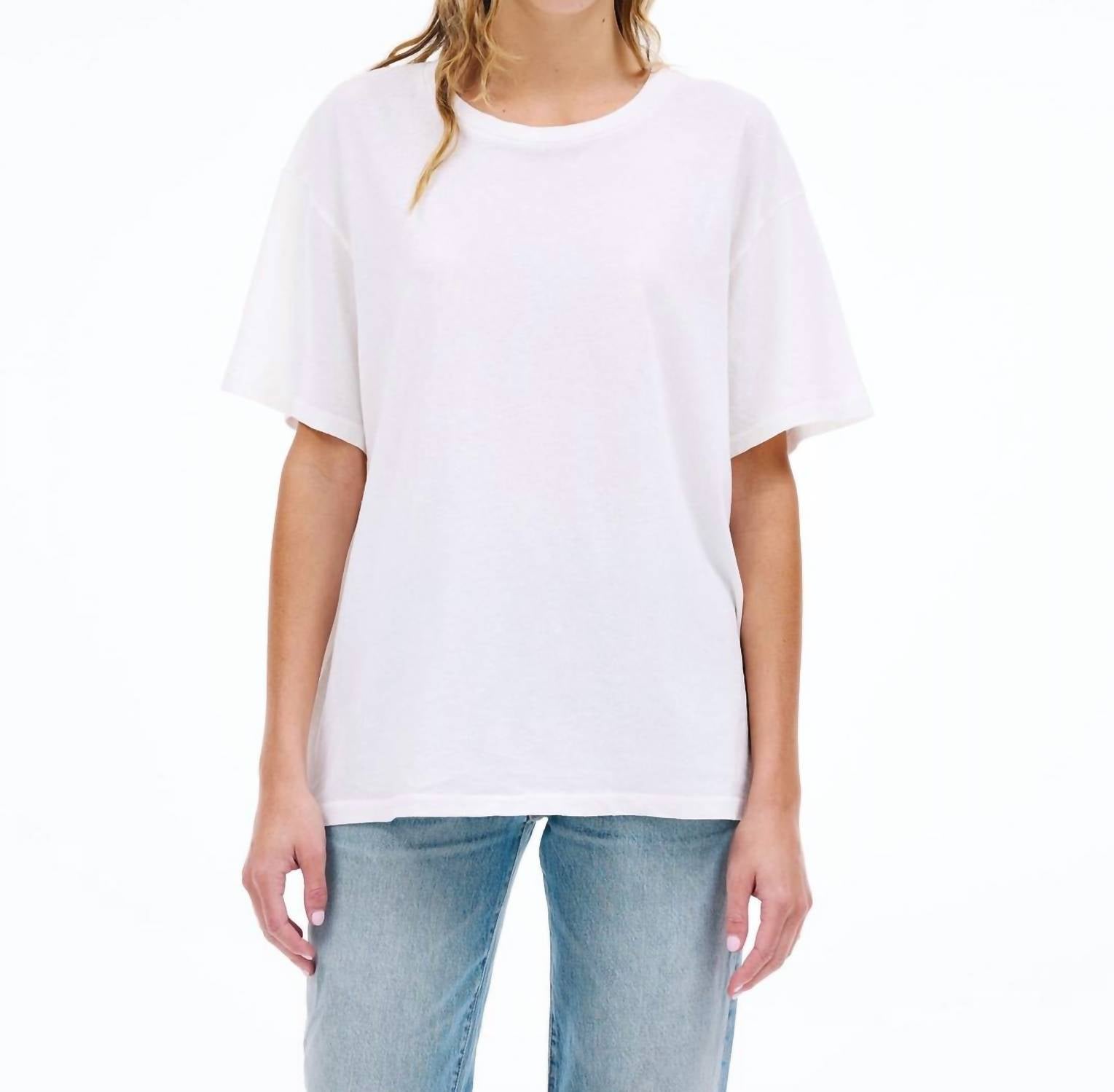 SLVRLAKE Oversize Short Sleeve Tee in natural white - women's t-shirt - alternate view