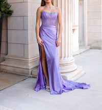 Sherri Hill Strapless Prom Dress in purple - women's dress
