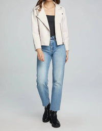 saltwater LUXE Effie Leather Jacket in bone - women's jacket - view 4