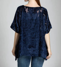 Apny - Short Burnout Velvet Top