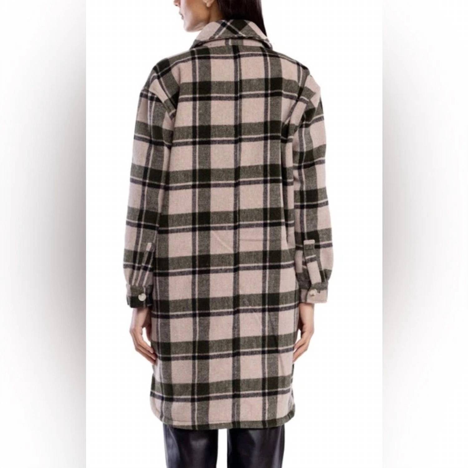 Blanknyc - Perfect Timing Plaid Wool Blend Long Shacket Jacket