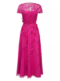 Theia - Leona Sequin-Embellished Midi-Dress