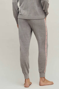 BAREFOOT DREAMS Women's Heart Stripe Jogger in dove gray pink sand - women's pants - alternate view