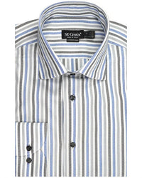 St. Croix - Men's Contemporary Fit Melange Stripe Long Sleeve Woven Shirt