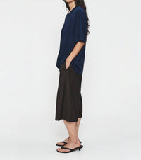 6397 Inside Out V-neck Top in ink - women's shirt - view 6