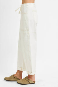 Risen - High Rise Crop Wide Leg Cargo Jeans