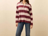 Faherty Women's Legend™ Popover Sweater in deep red rugby - women's sweater