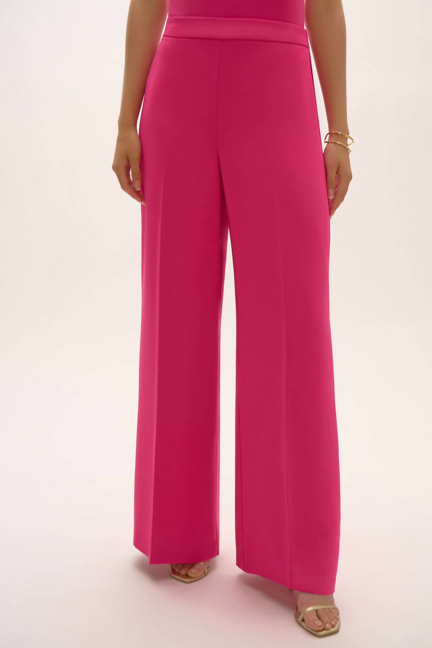 Joseph Ribkoff Pull on Wide Leg Pant in geranium - women's pants