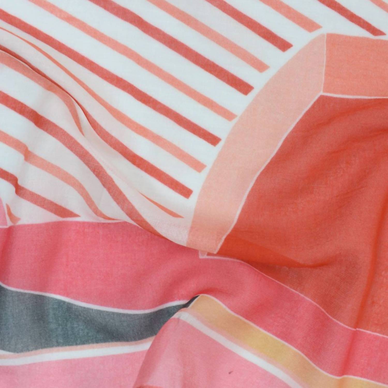 Dupatta Designs Ezra Geo Design Scarf in peach - women's scarf - detail view