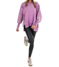 Zenana - Lovely Life Acid Wash Sweatshirt