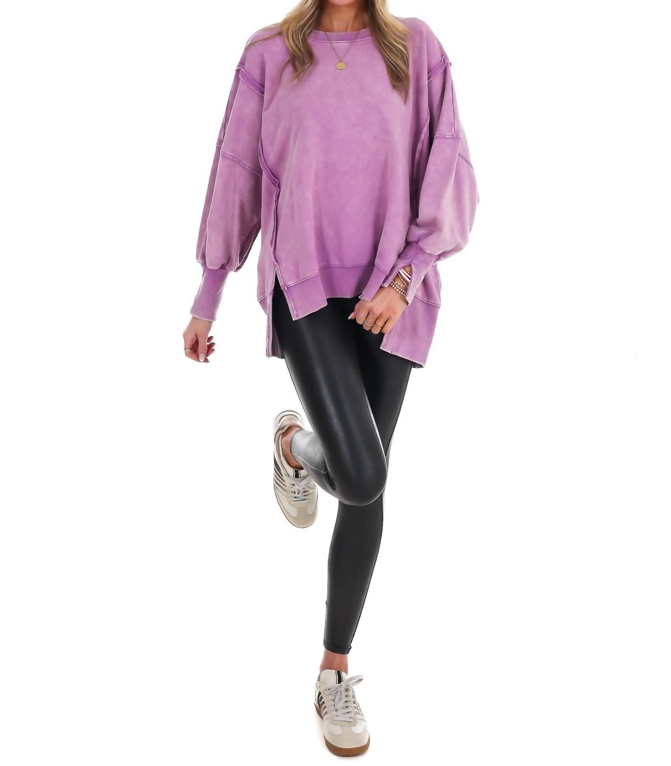 Zenana - Lovely Life Acid Wash Sweatshirt