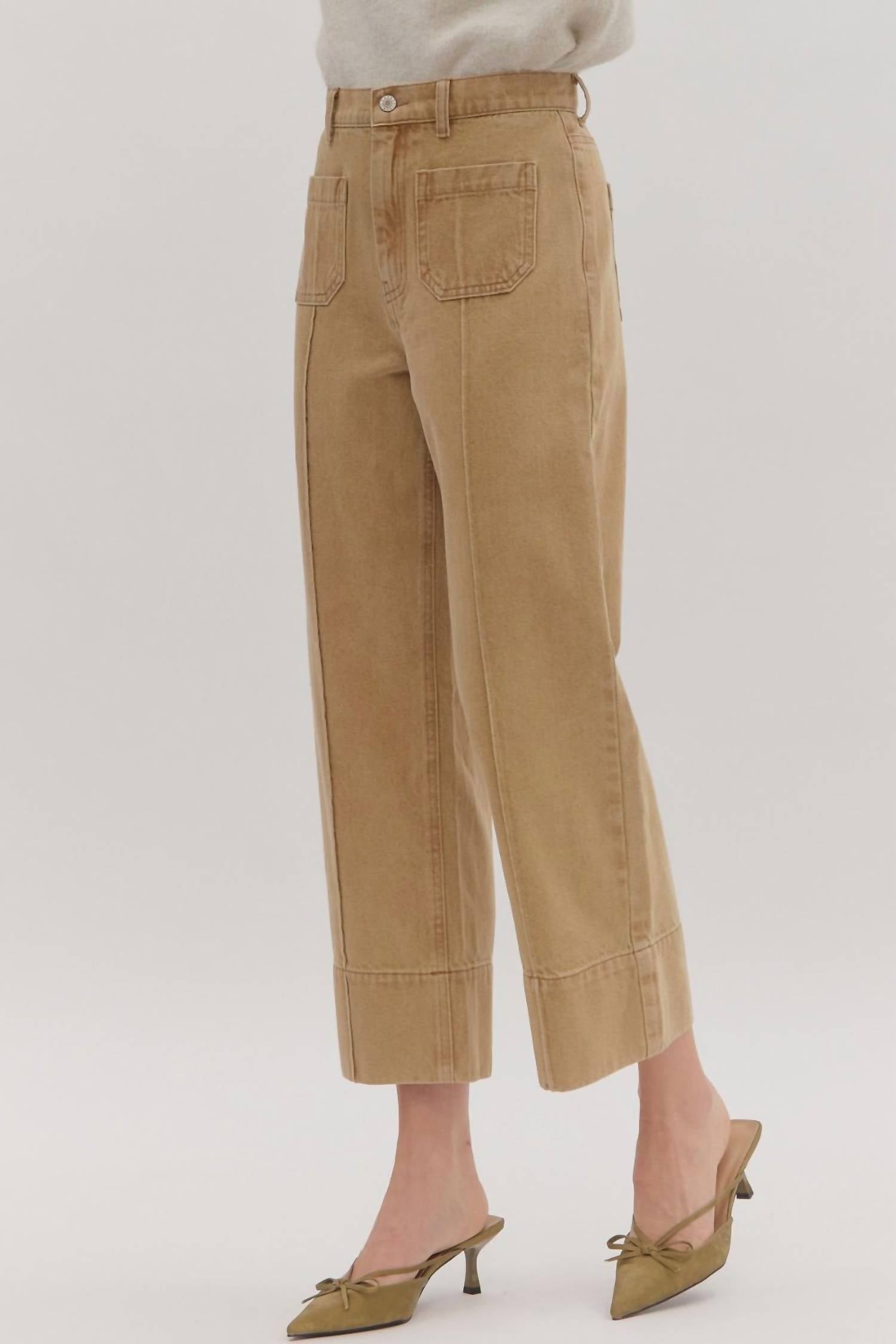 entro Chestnut Glow Jeans in camel - women's jeans - alternate view