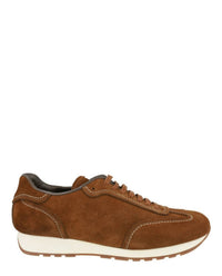 Brioni Men's Suede Running Sneakers in brown - men's sneaker - detail view